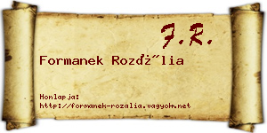Formanek Rozália névjegykártya