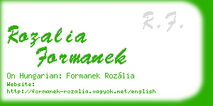rozalia formanek business card