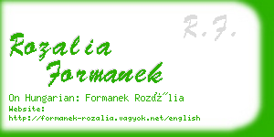 rozalia formanek business card